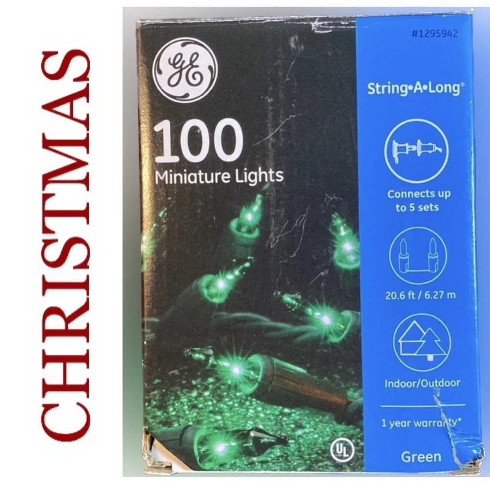 GE String-A-Long Green Miniature Lights
